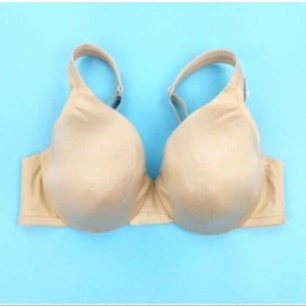 Lane Bryant Cacique Women Bra Smooth Satin Full Coverage Size 44F U/W Cafe Mocha